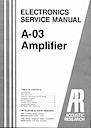 A-03 Amplifier Service Manual pg1