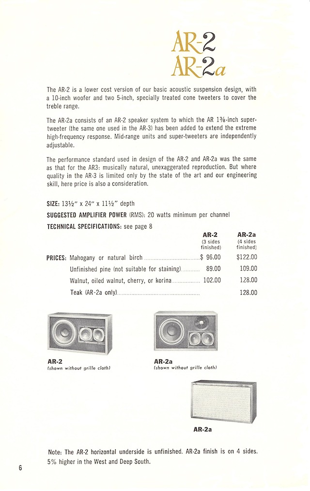 AR loudspeakers early 1960s page 6