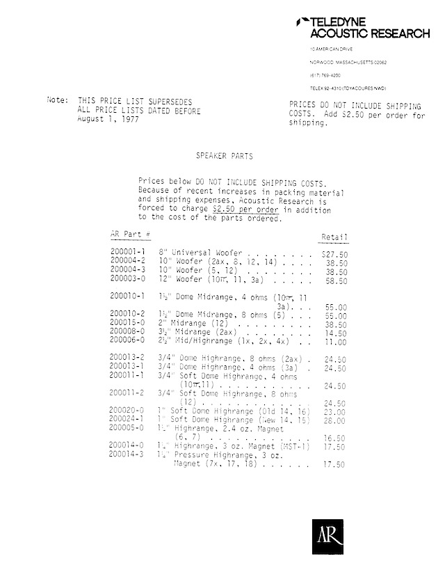 AR Parts Packet August 1 19770001